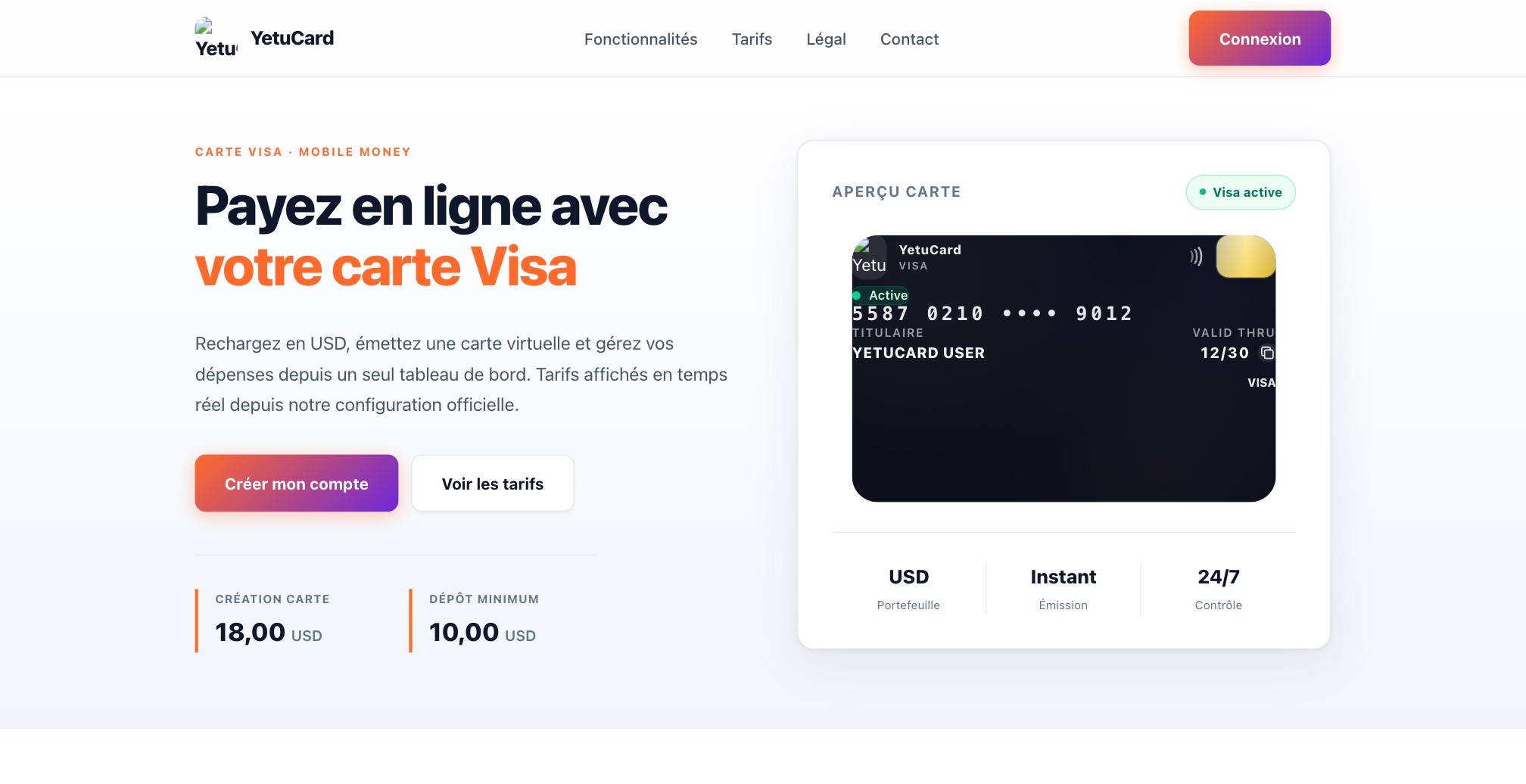 Voir le projet : YetuCard — portefeuille et cartes virtuelles Visa