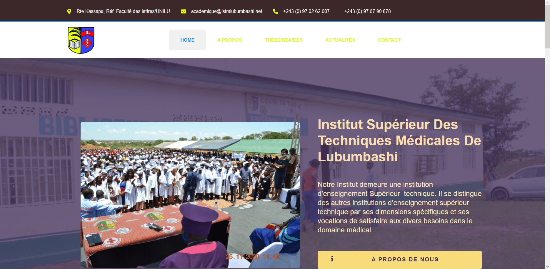 Conception du site web de l’ISTM-LUBUMBASHI
