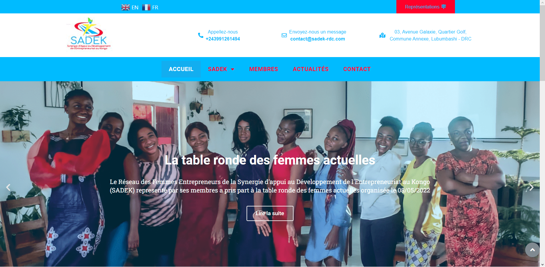 Conception du site web de l’entreprise SADEK INTERNATIONAL