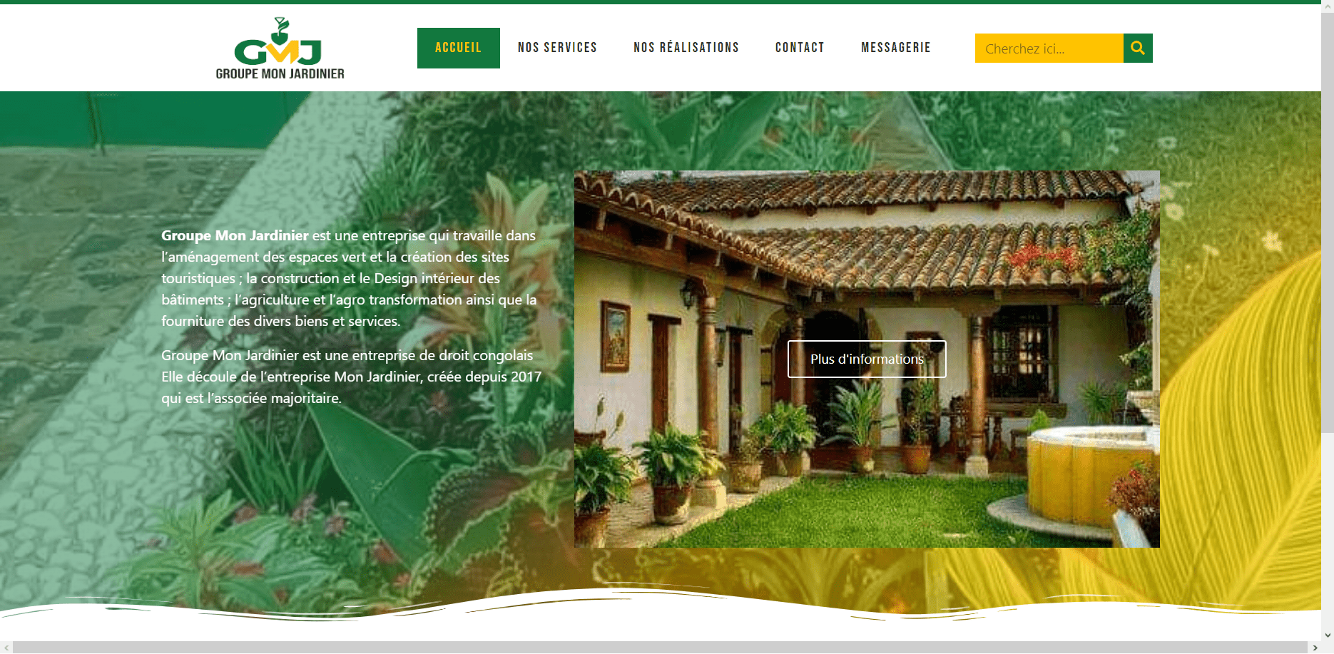 Conception du site web de l’entreprise GROUPE MON JARDINIER