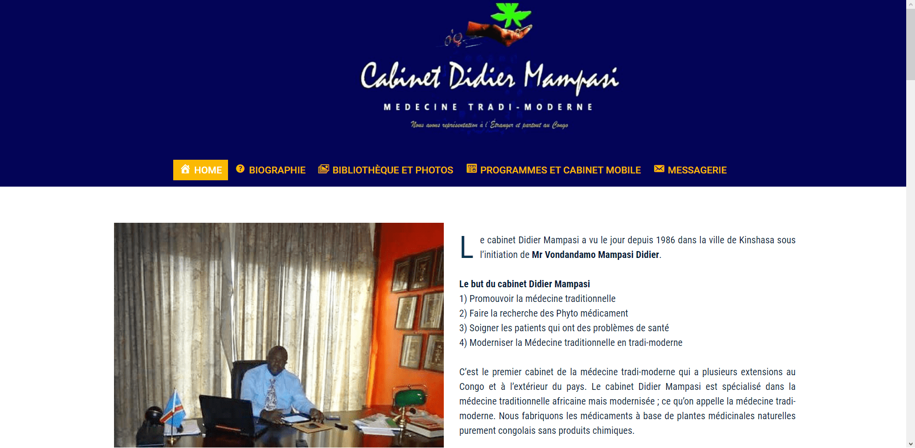 Conception du site web du Cabinet Didier Mampasi