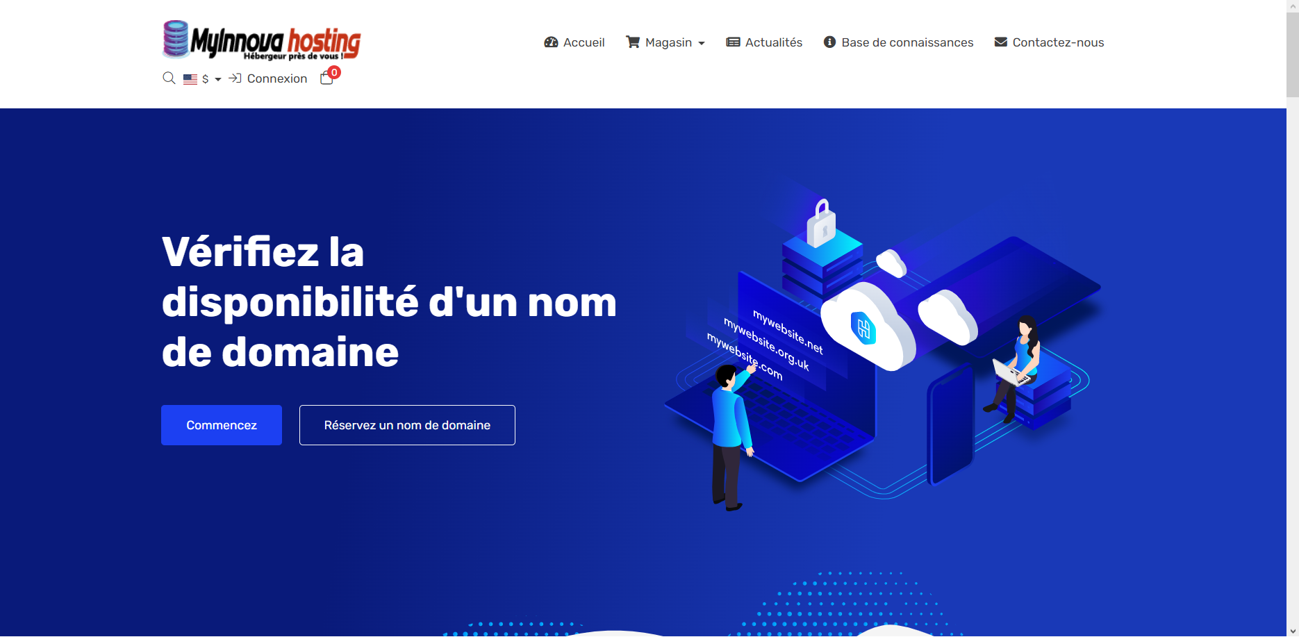 Conception du site web de My Innova Hosting