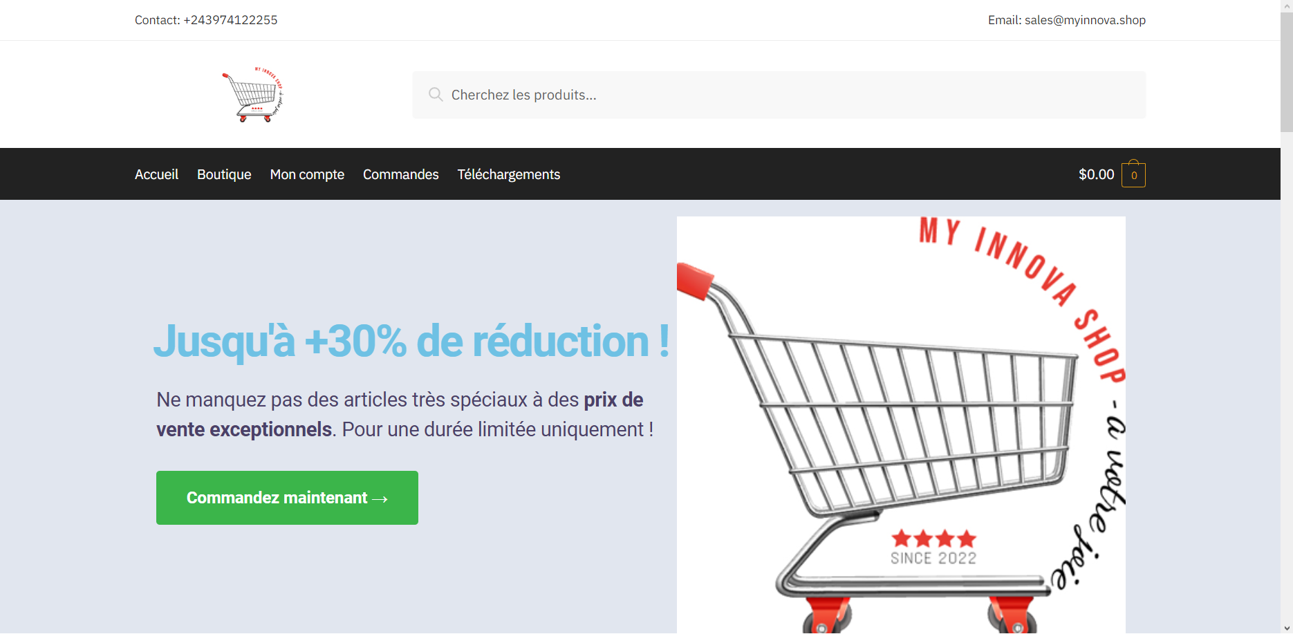 Conception du site web de My Innova Shop