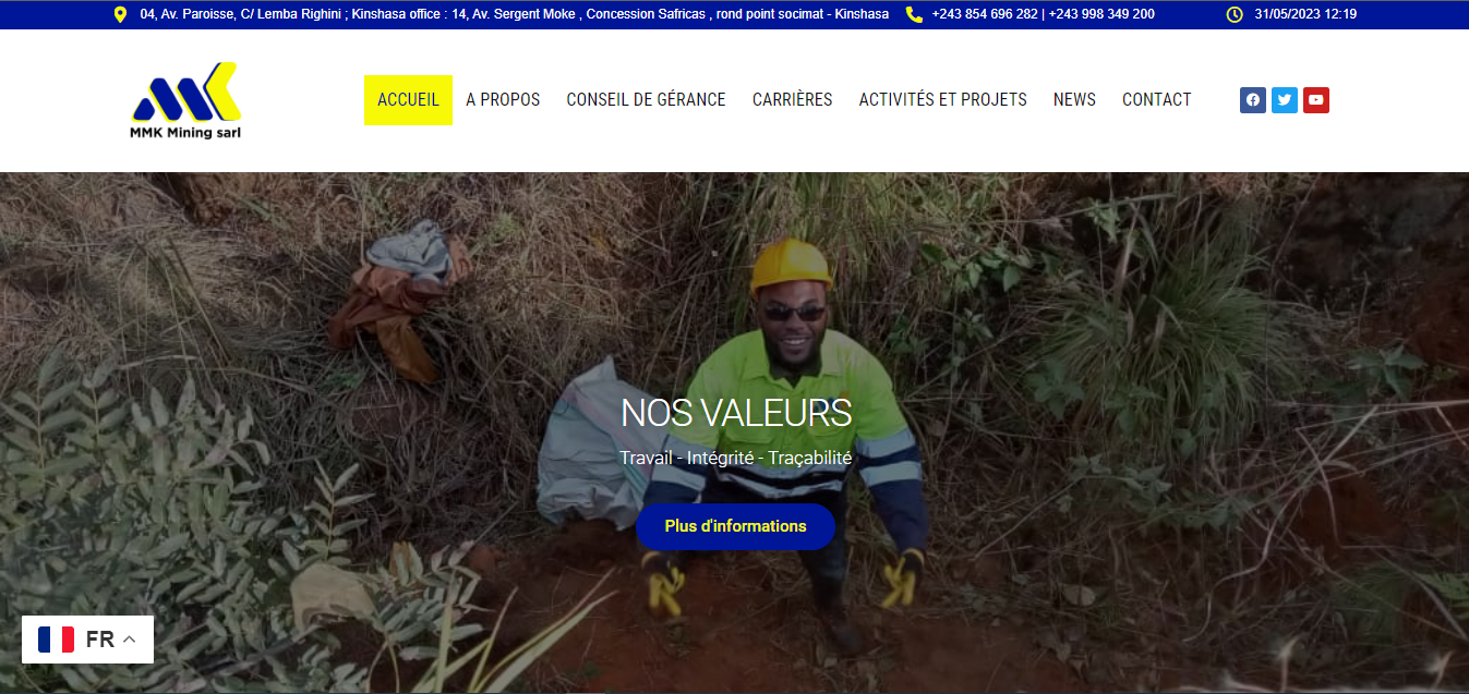 Conception du site web de MMK MINING