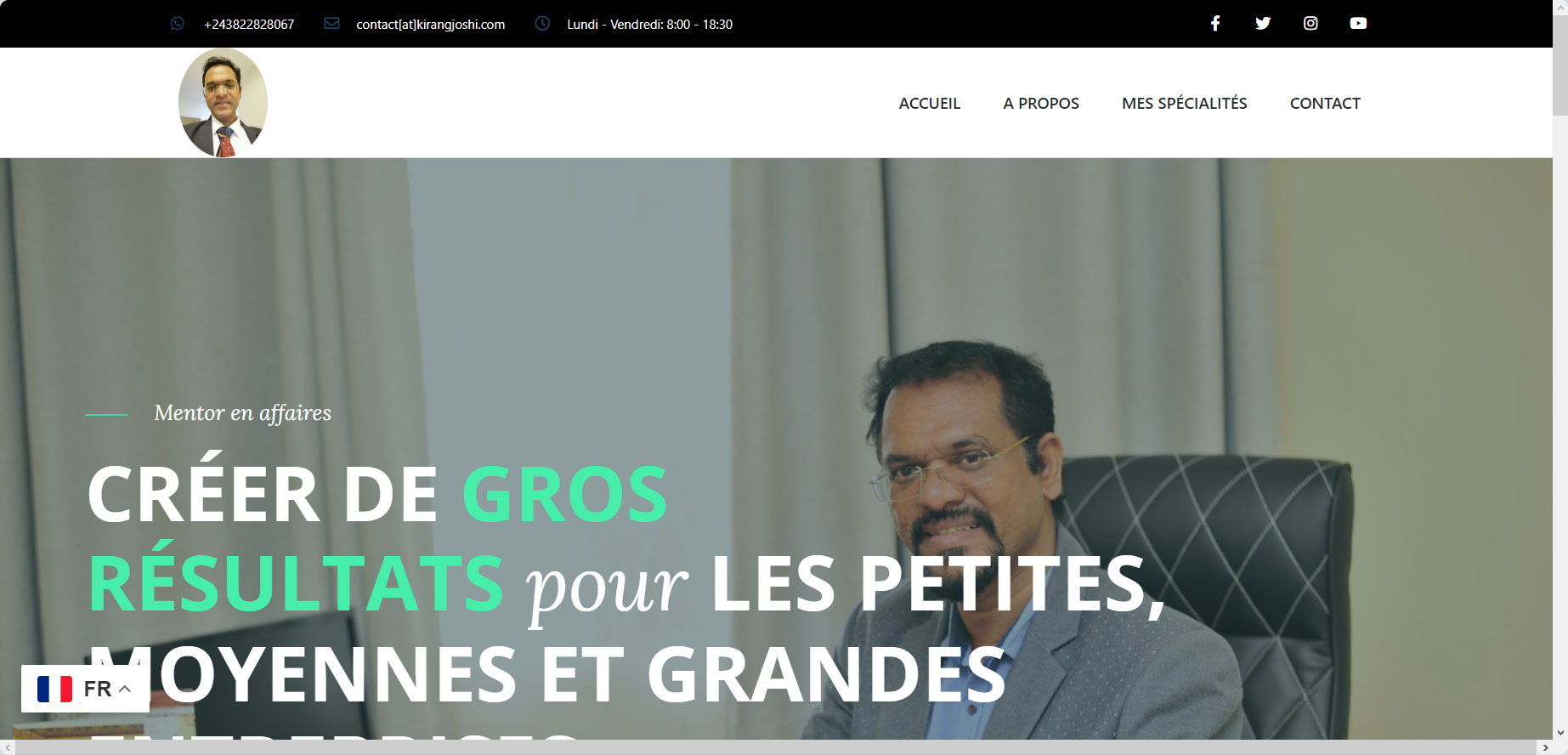 Création du site web de Mr KIRAN JOSHI G.