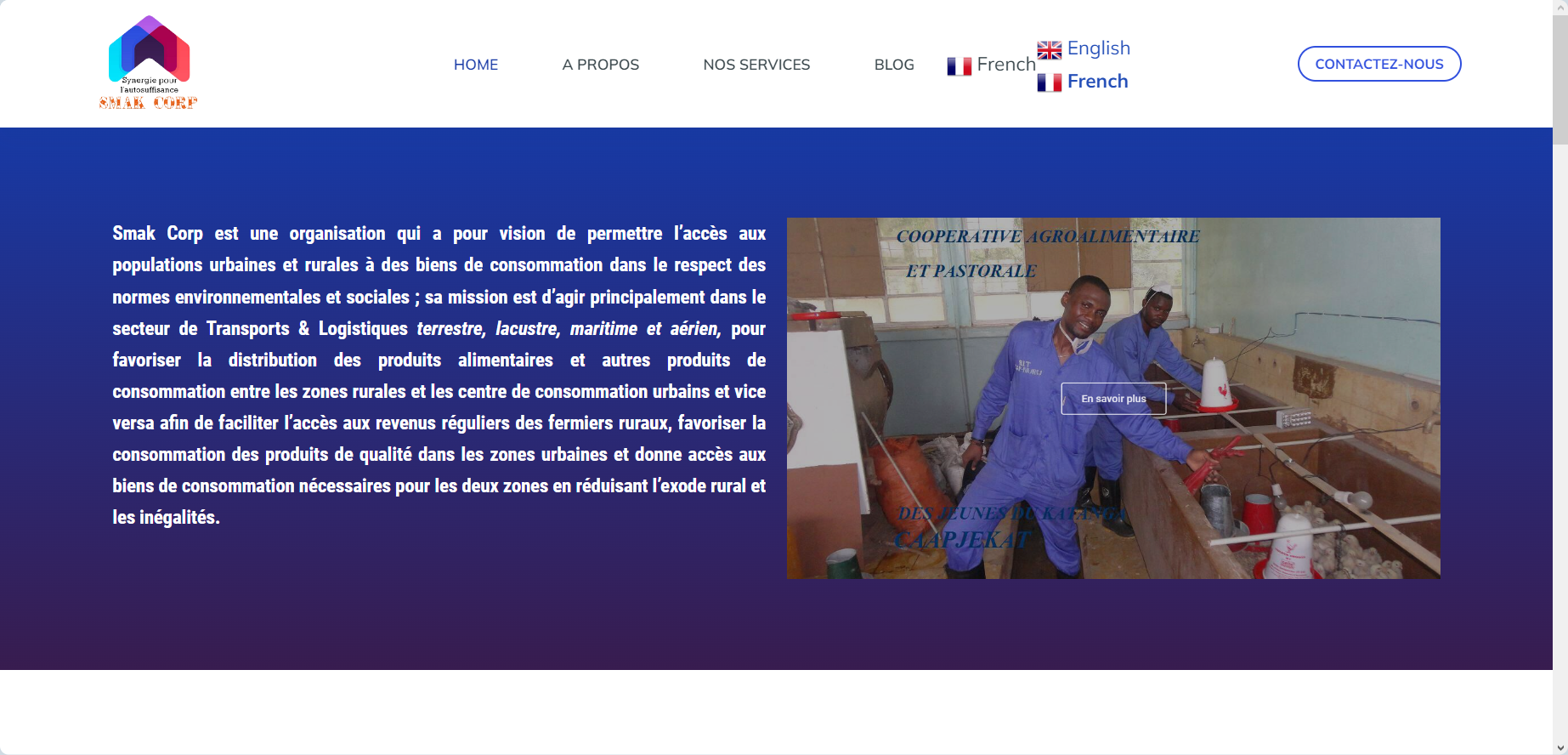 Création du site web de SMAK CORPORATION SARL