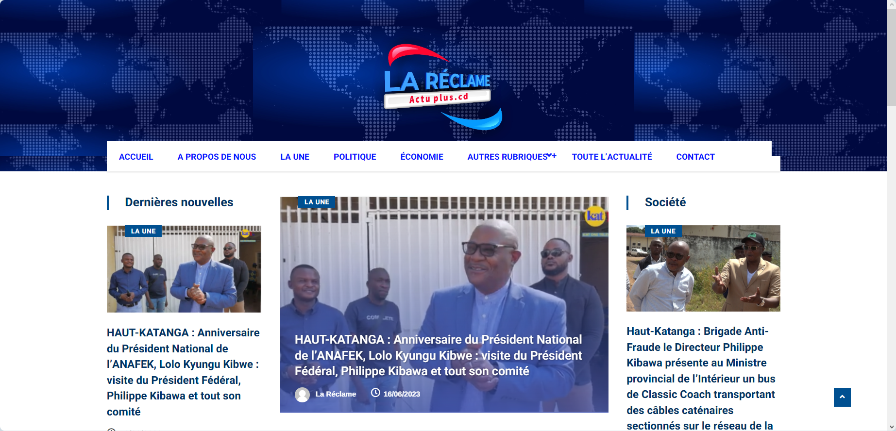 Création du site web de la Reclame Actu Plus
