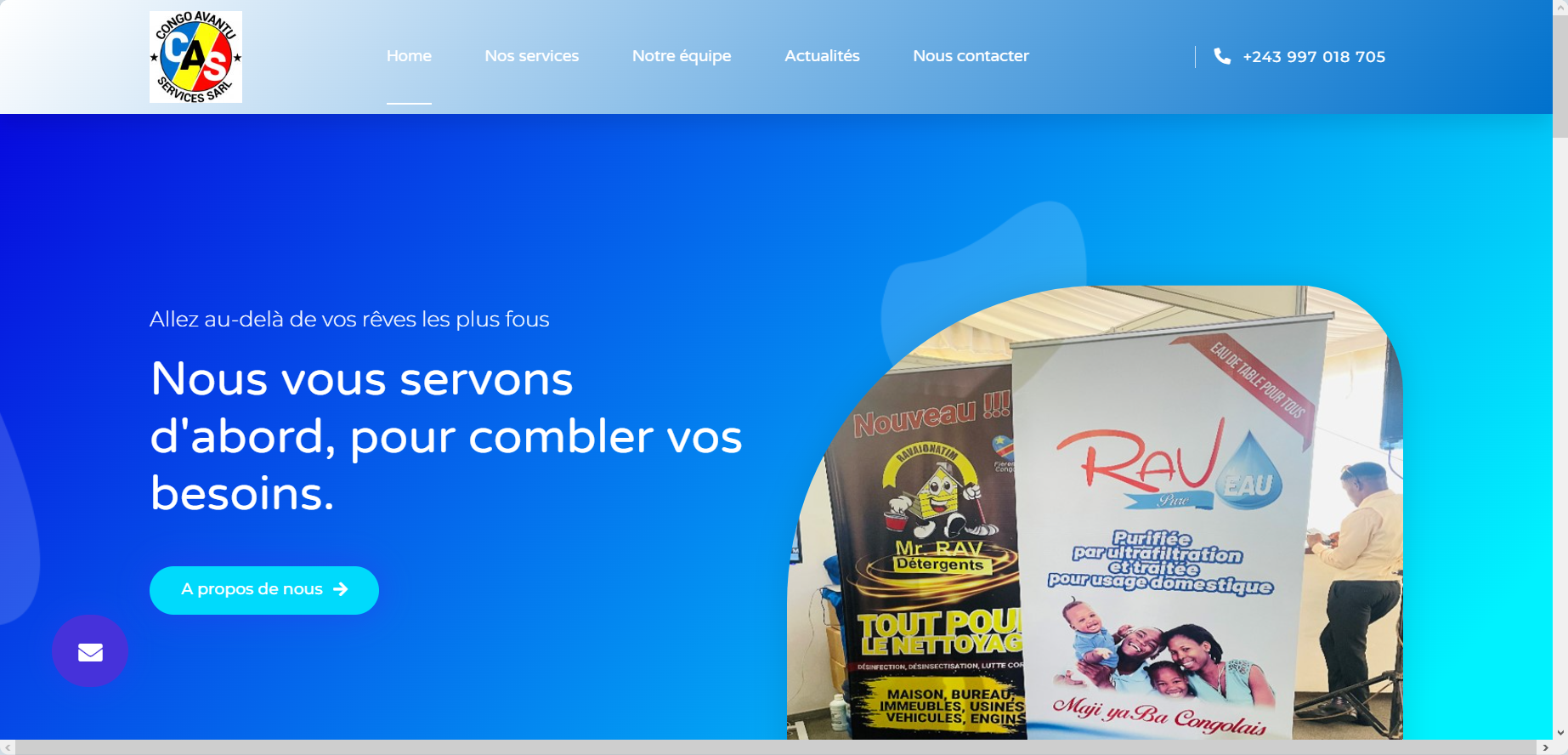 Création du site web de Congo Avantu Sarl