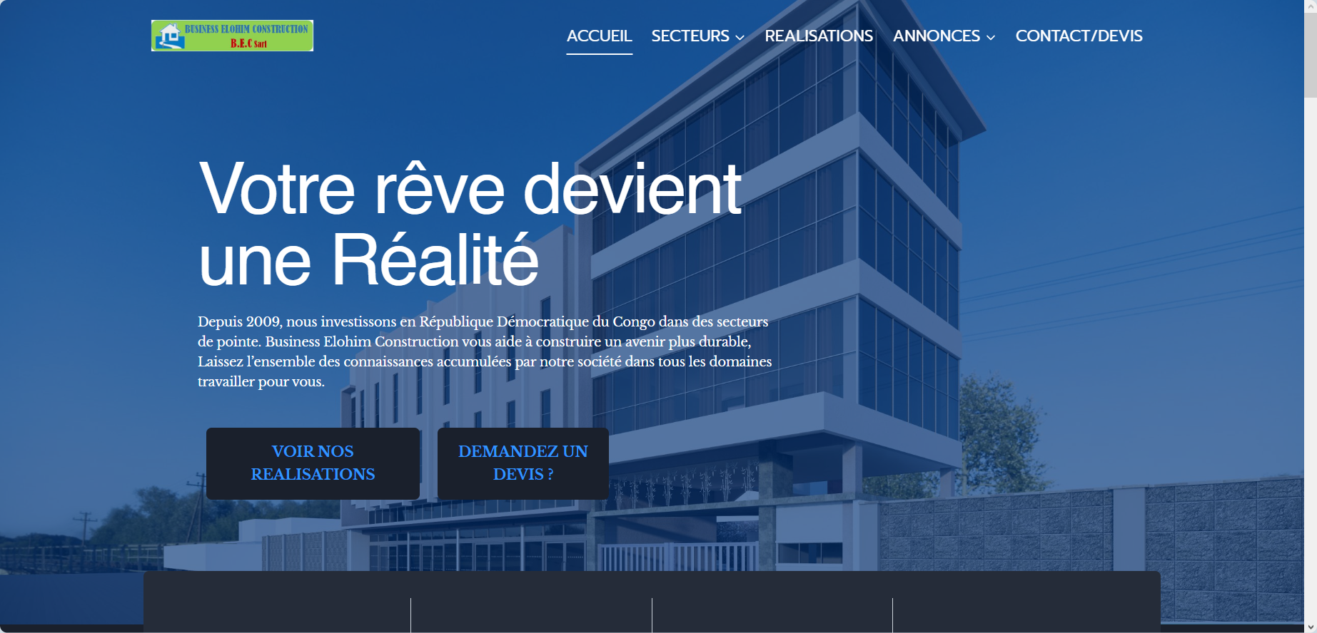Création du site web de BUSINESS ELOHIM SARL