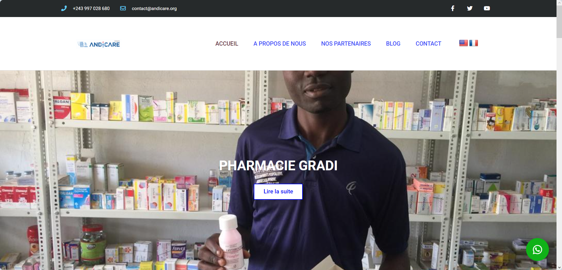Création du site web de l’ONG ANDICARE asbl