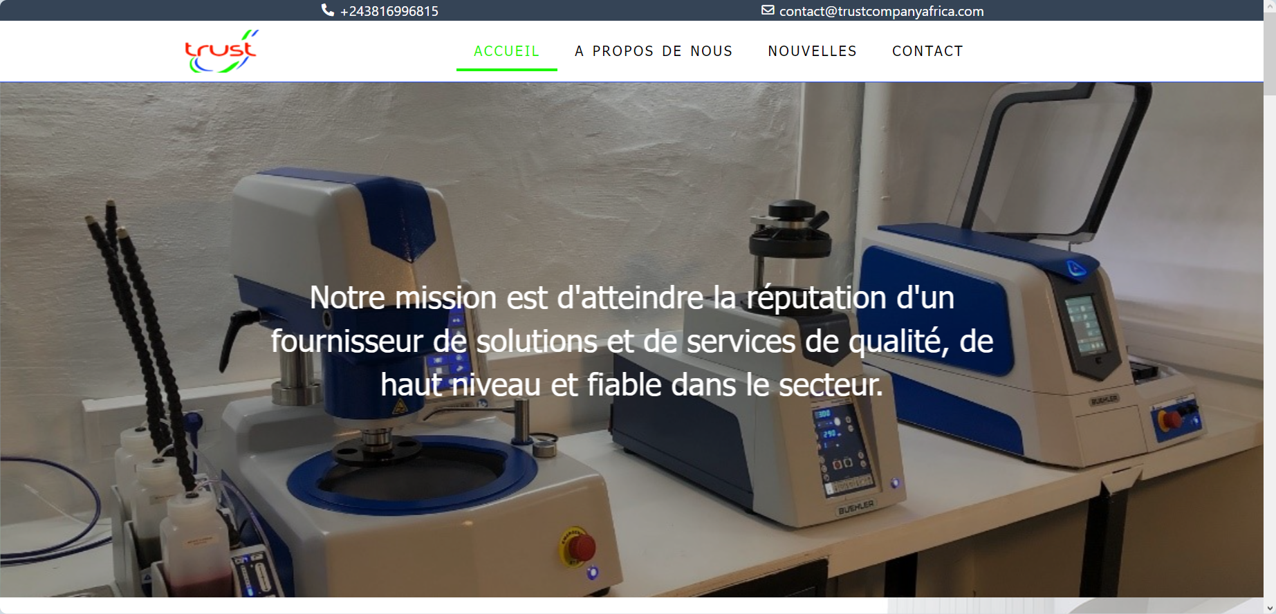 Création du site web de Trust Company Africa SARL