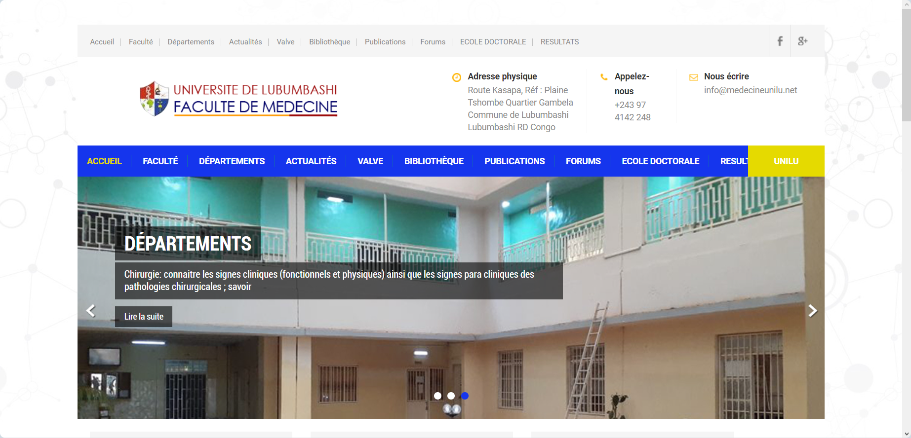 Réfonte du site web de la factulté de Médecine-UNILU