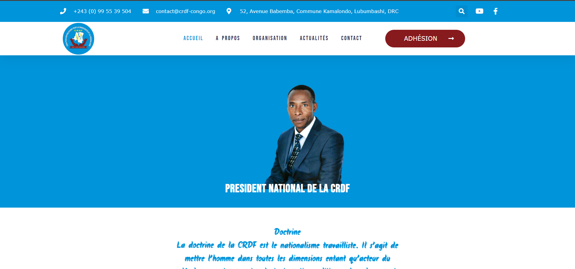 Conception du site web du parti politique CRDF